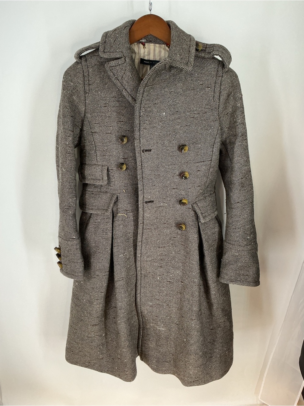 Marc by Marc Jacobs Men's Gray Double-Breasted Pea Coat Size S